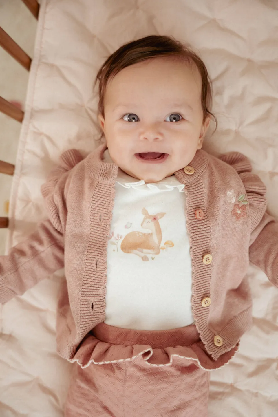 Little Dutch straight legging roze effen