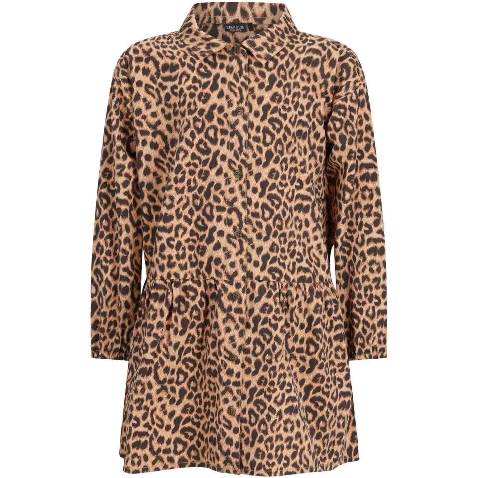 Like Flo korte blousejurk met panterprint bruin, foto 2