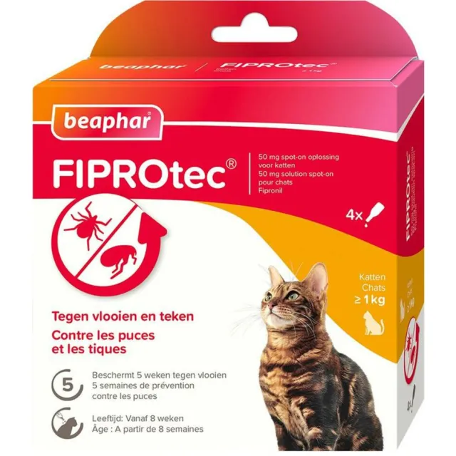 Beaphar Fiprotec anti vlooiendruppels kat vanaf 1 kg