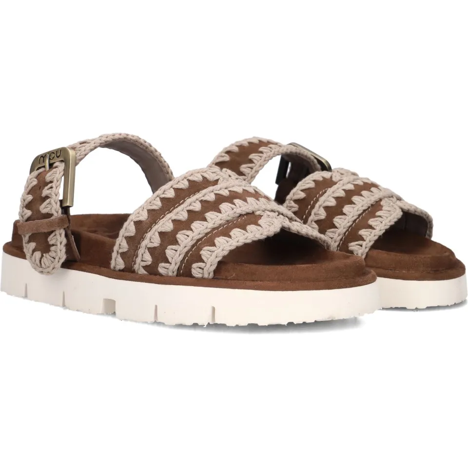 Mou Bio Sandal Buckle Strap slippers bruin, foto 3