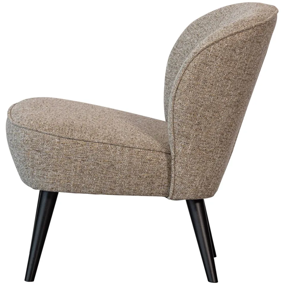 WOOOD Sara Fauteuil - Velvet - Donkerbruin - 71x59x70, foto 3