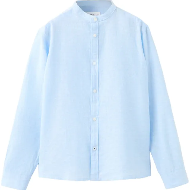 Mango Kids linnen overhemd lichtblauw