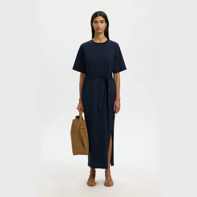 Selected maxijurk donkerblauw