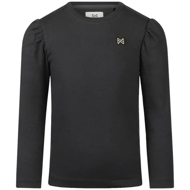 Koko Noko rechtvallende longsleeve met pofmouwen zwart, foto 2