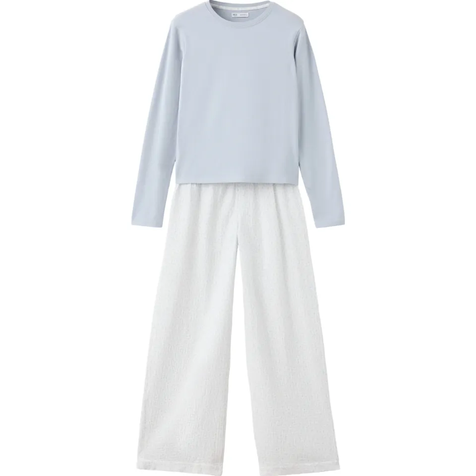 Mango pyjama lichtblauw ecru, foto 3