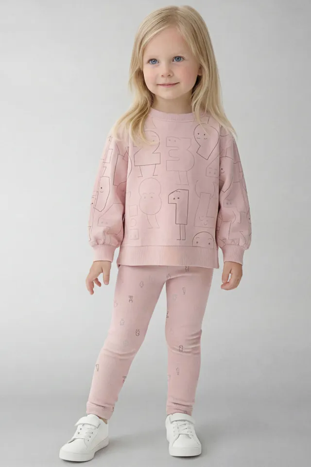 NAME IT MINI sweater met print - lichtroze