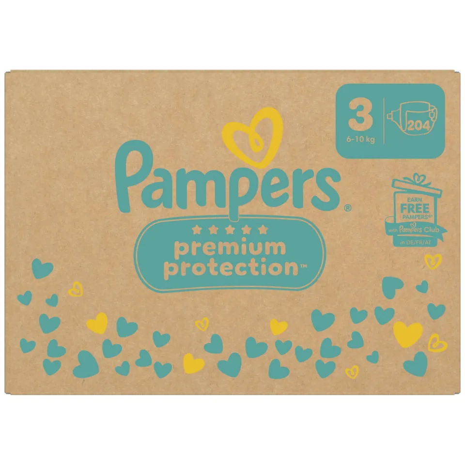 Pampers Premium Protection Maat 3 maandbox - 204 luiers - 6kg-10kg, foto 3