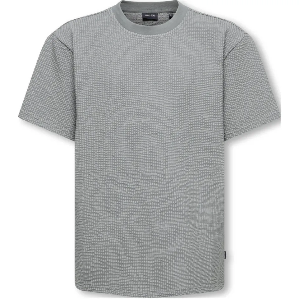 Only & Sons T-shirt grijs met textuur, foto 2
