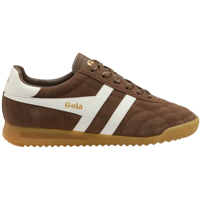 Gola Stadium leren suède sneakers - donkerbruin/wit