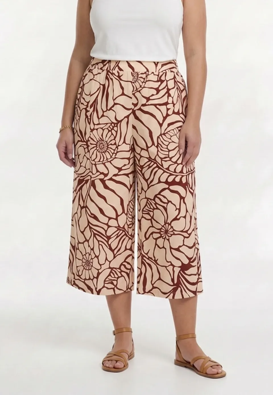 Yoek BLOOMPOPPY culotte beige donkerrood, foto 6