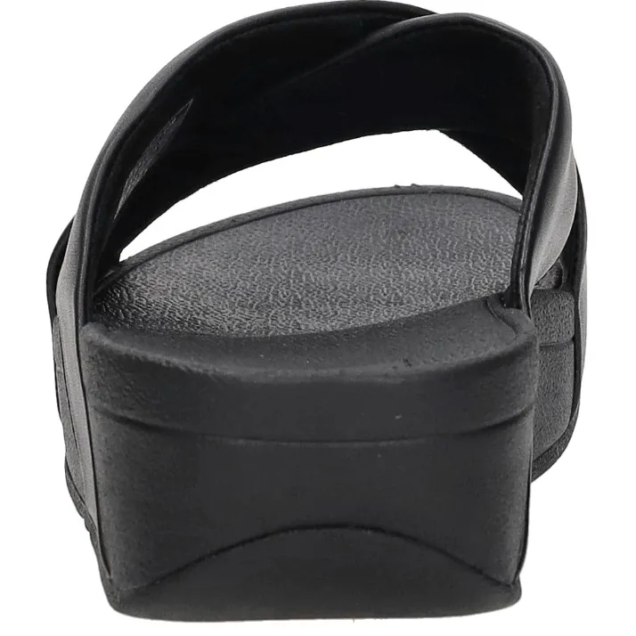 FitFlop Lulu Leather Cross Slides zwart, foto 4