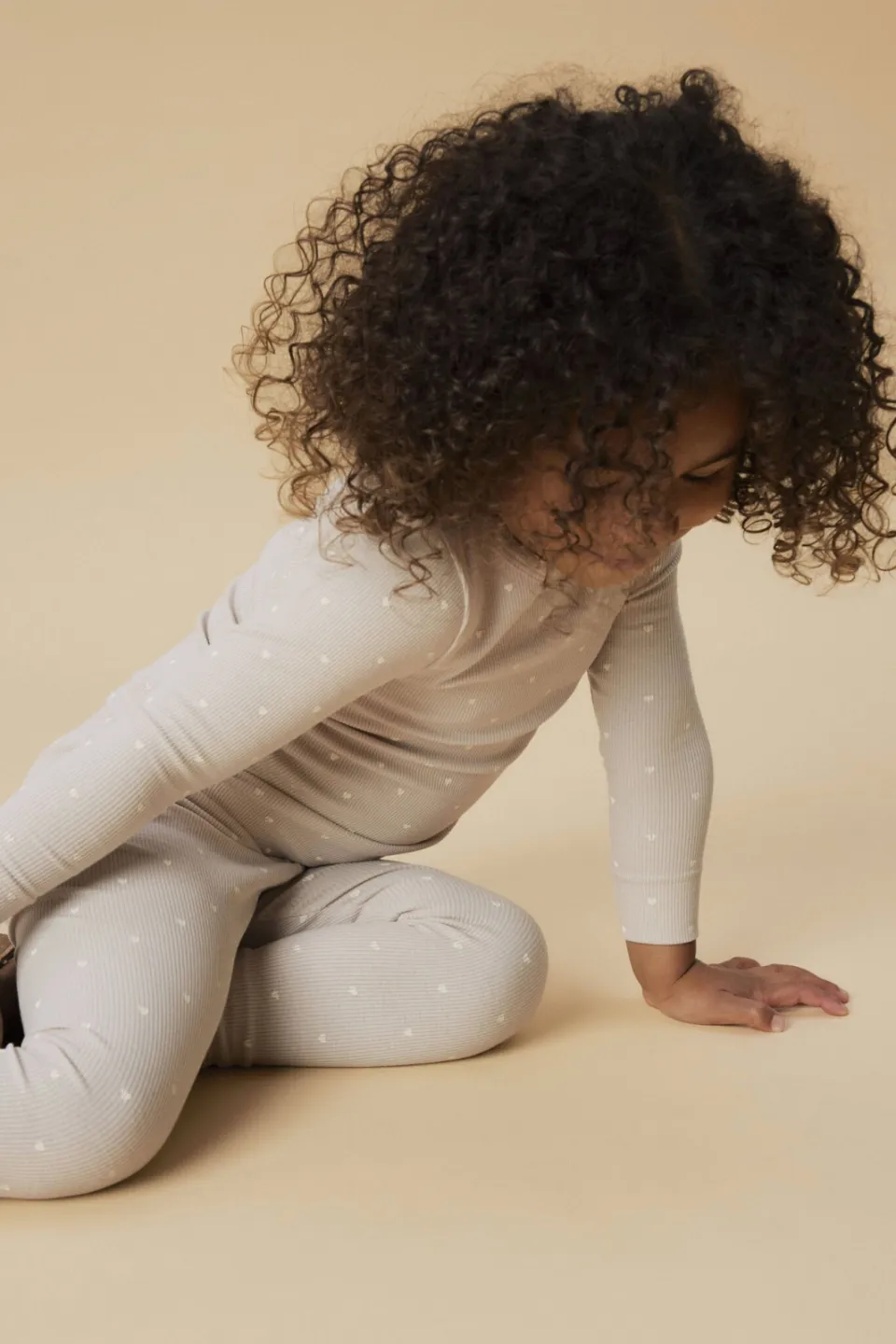 Lil' Atelier Mini slim fit legging zand/wit