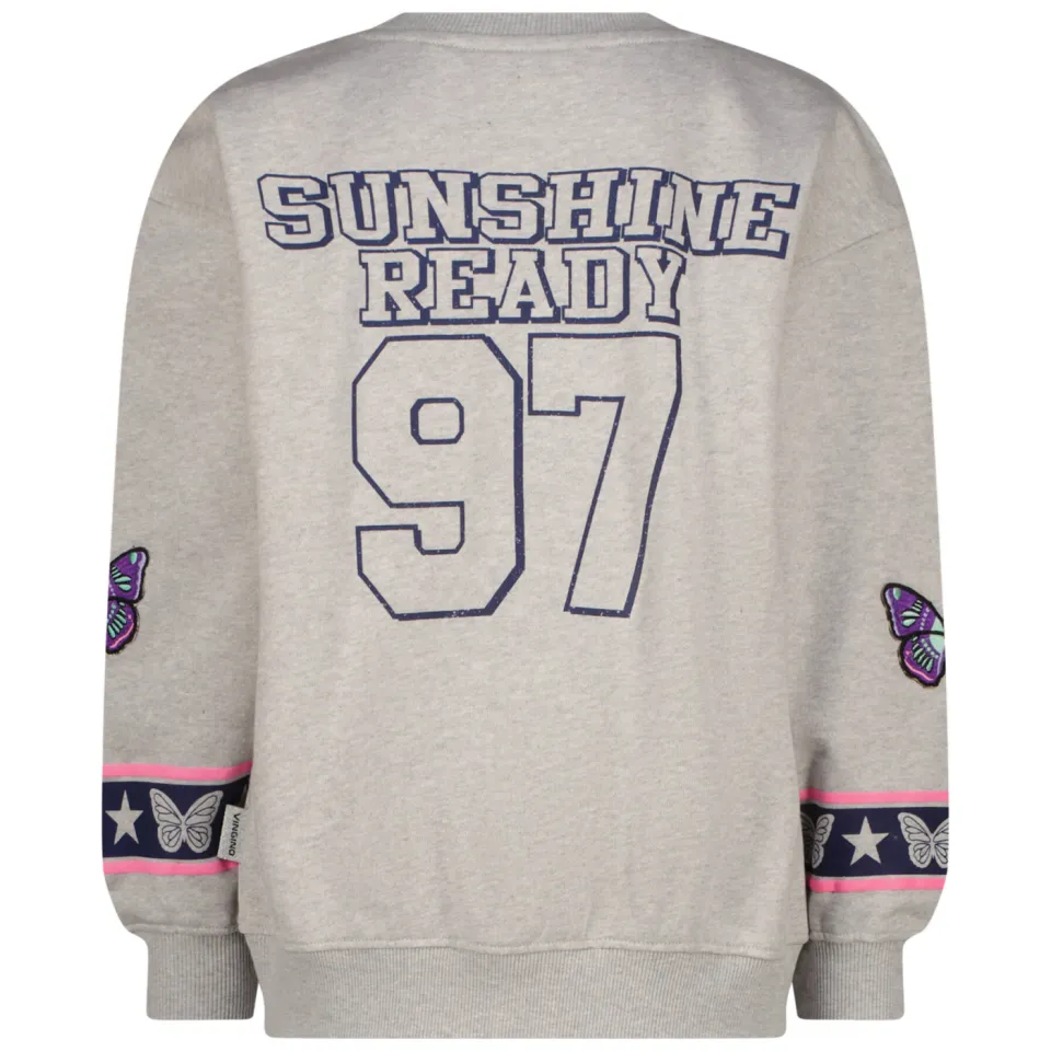 Vingino sweater met backprint grijs melange, foto 4