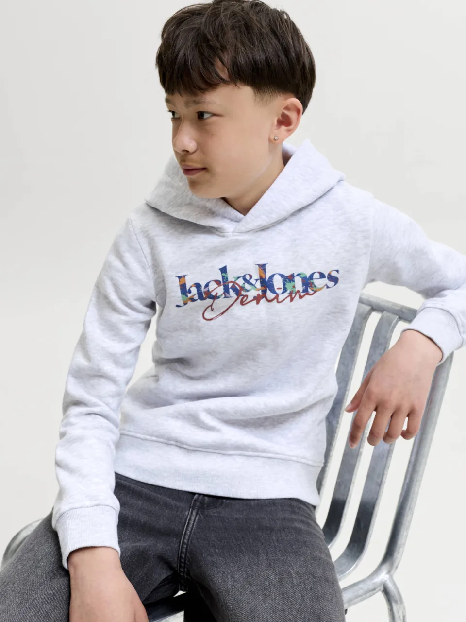 Jack & Jones JUNIOR hoodie met print - wit, foto 4