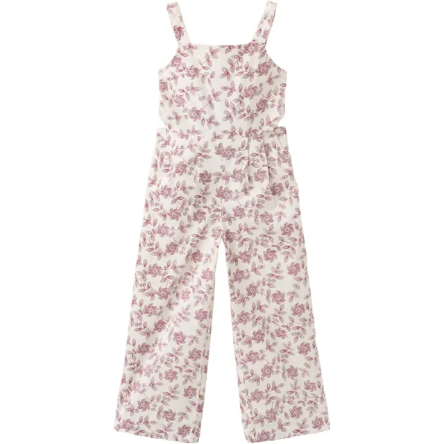 Mango Kids gebloemde jumpsuit lichtbeige donkerrood/lichtbeige, foto 2