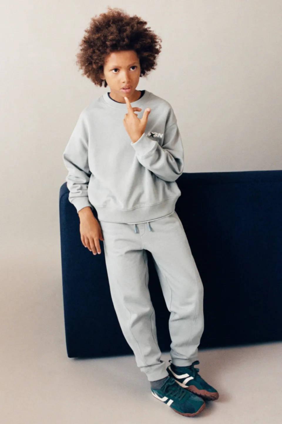 Mango Kids joggingbroek grijs melange, foto 5