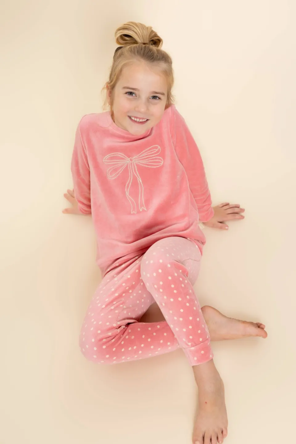 Charlie Choe pyjama met stippen roze