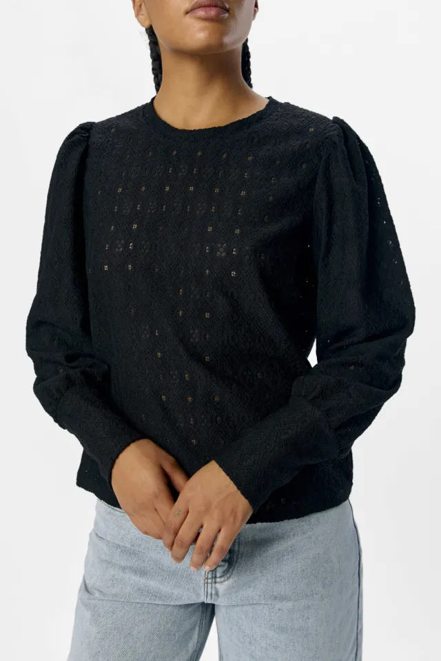 Object top zwart broderie, foto 3