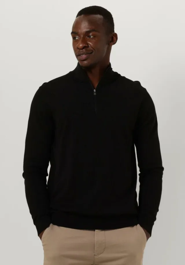 Selected Men Heren Truien & Vesten Slhberg Half Zip Cardigan Noos - Zwart Black