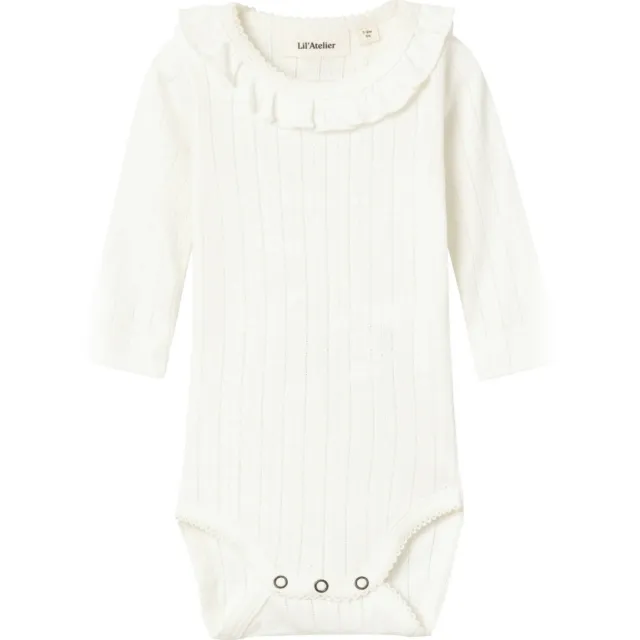 Lil' Atelier BABY romper NBFRACHEL offwhite Coconut Milk