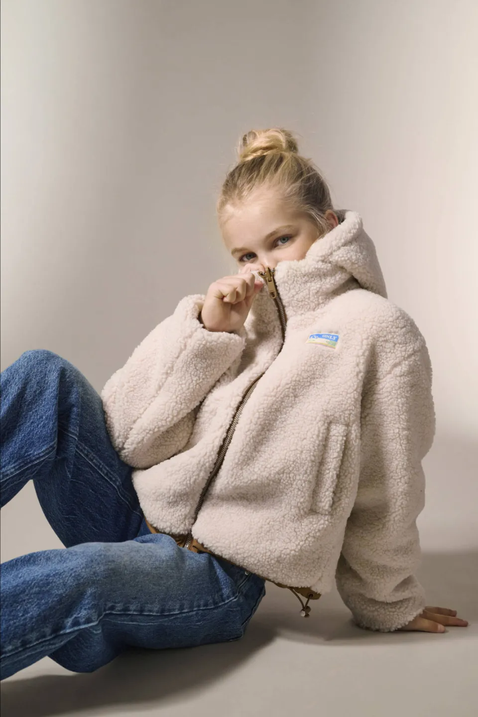 Only KIDS ONLY GIRL reversible gewatteerde winterjas camel Lichtbruin/ecru