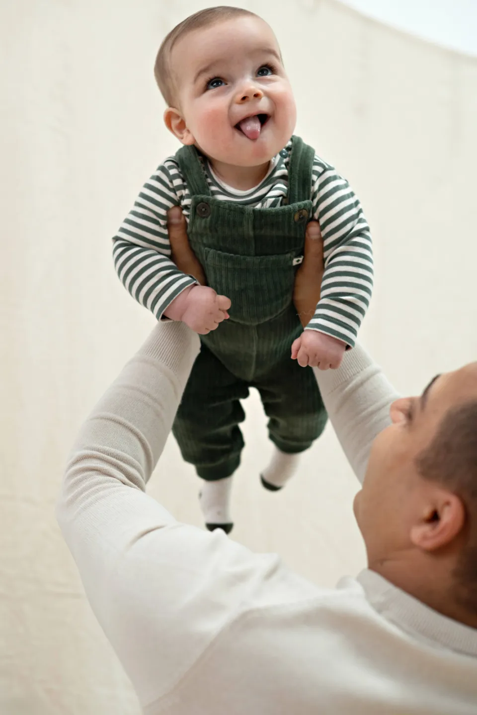 Feetje Wiggle and Waddle corduroy tuinbroek groen