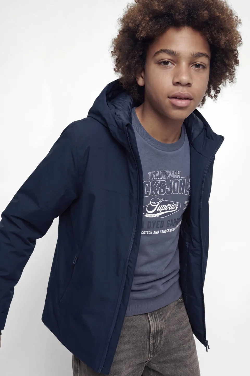 Jack & Jones gewatteerde winterjas donkerblauw, foto 4