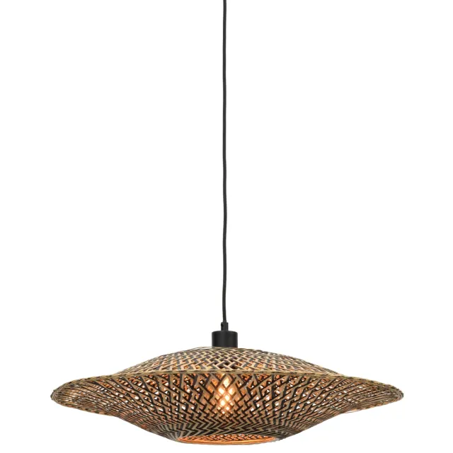 Good&Mojo Hanglamp Bali bamboe horiz. 60x15cm zwart/naturel