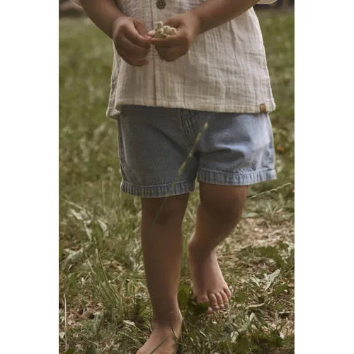 Lil' Atelier jeansshort medium blue denim, foto 7