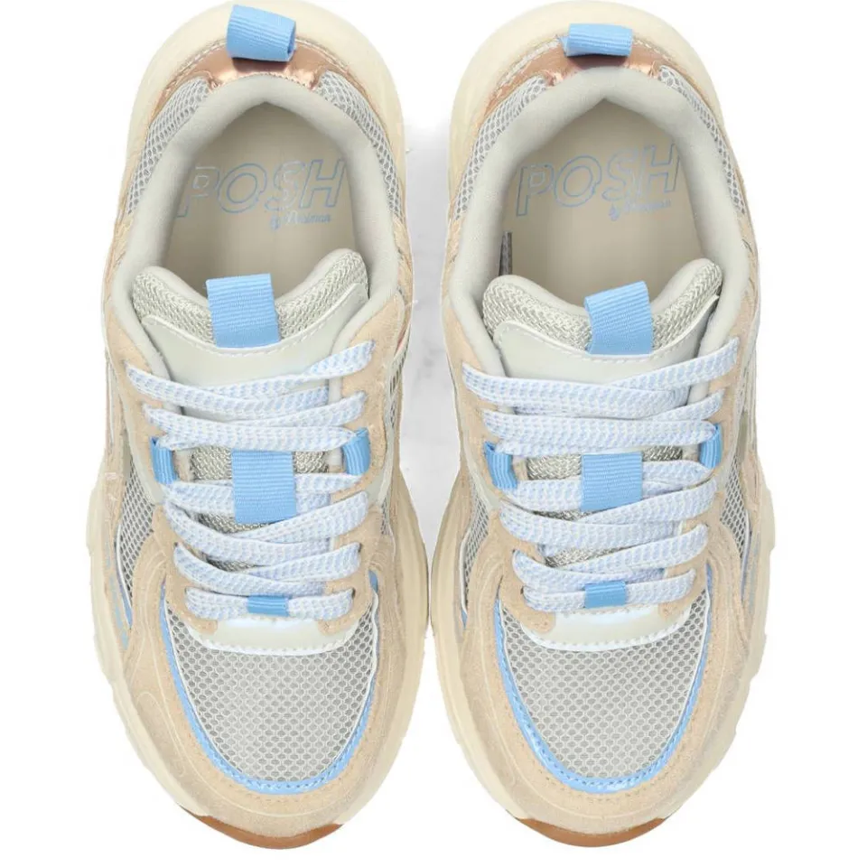 POSH by Poelman sneakers beige/blauw, foto 3