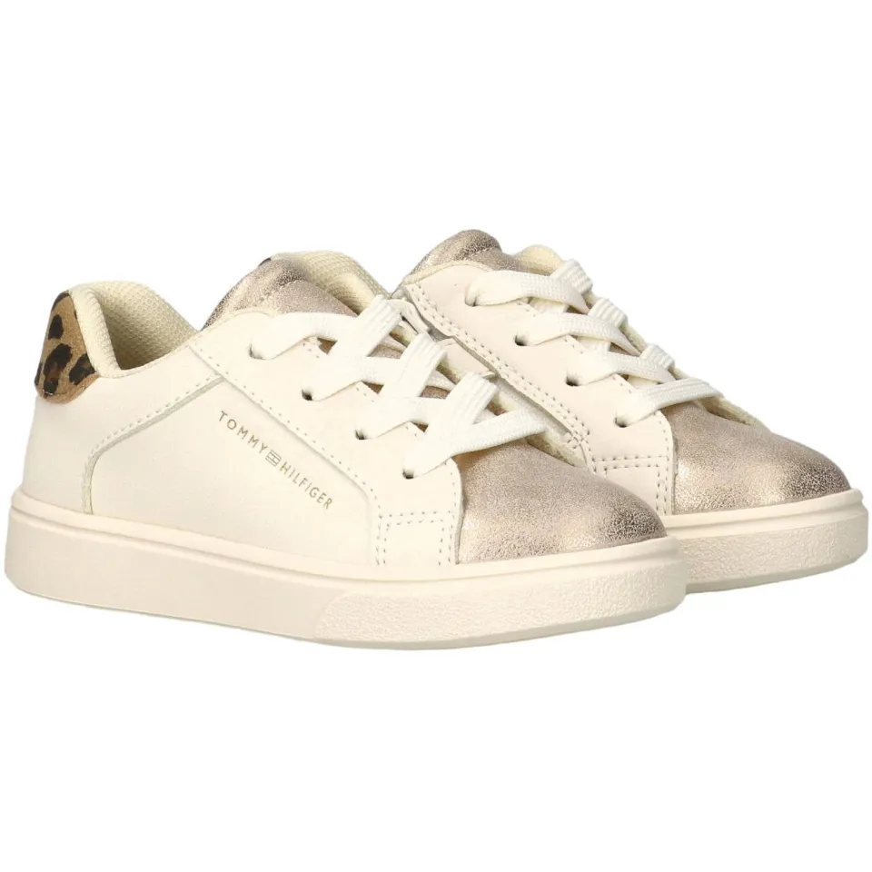 Tommy Hilfiger sneakers beige met panterprint, foto 4