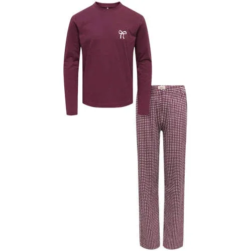 Only geruite pyjama paars