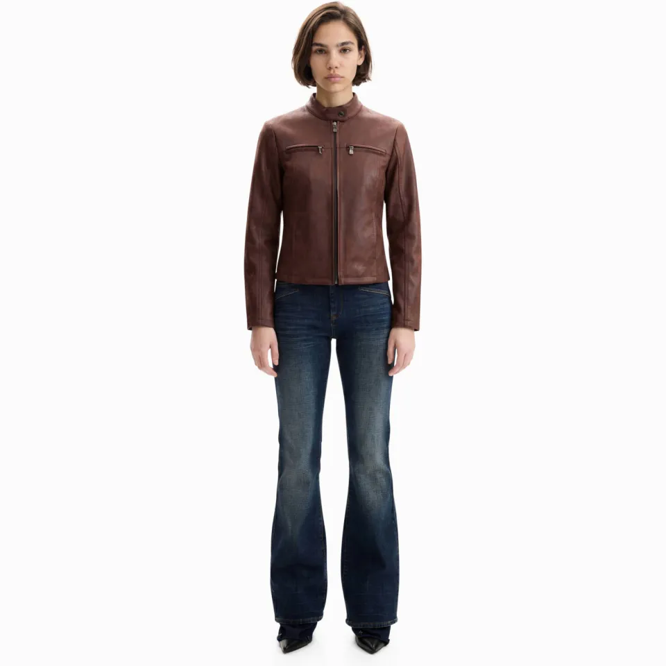 Desigual imitatieleren jas - bruin