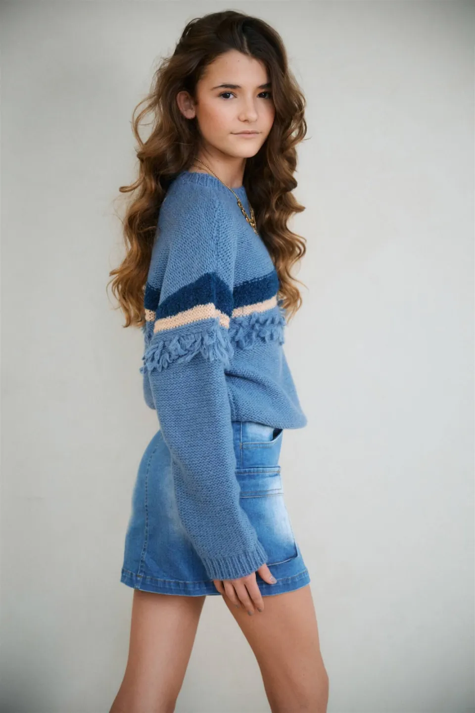 NoBell’ trui blauw gebreid, foto 6
