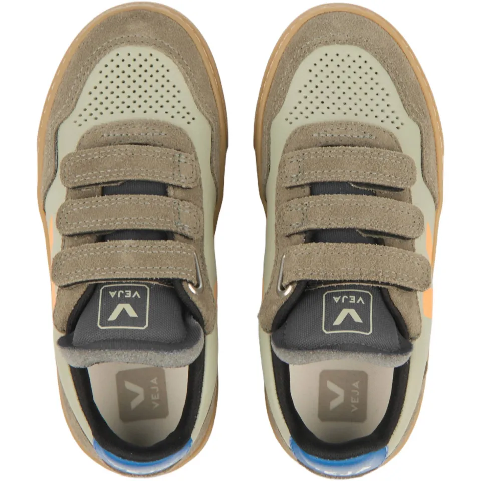 Veja Small V-90 leren sneakers - khaki/geel, foto 4