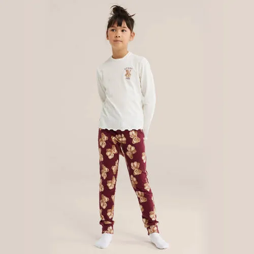 WE Fashion pyjama met print wit/rood, foto 3