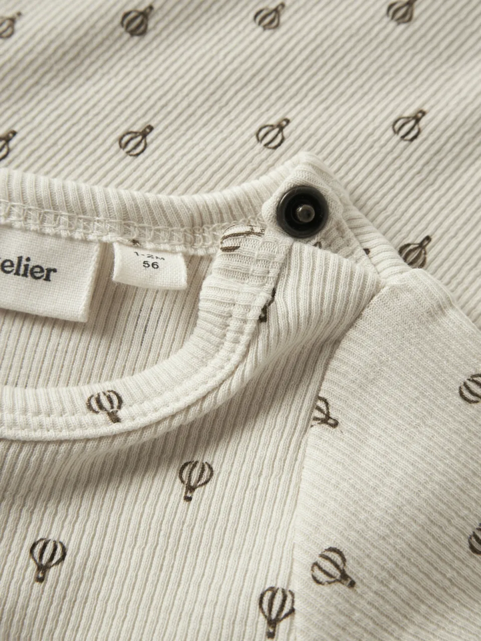 Lil' Atelier BABY gebreide romper met print - ecru, foto 2