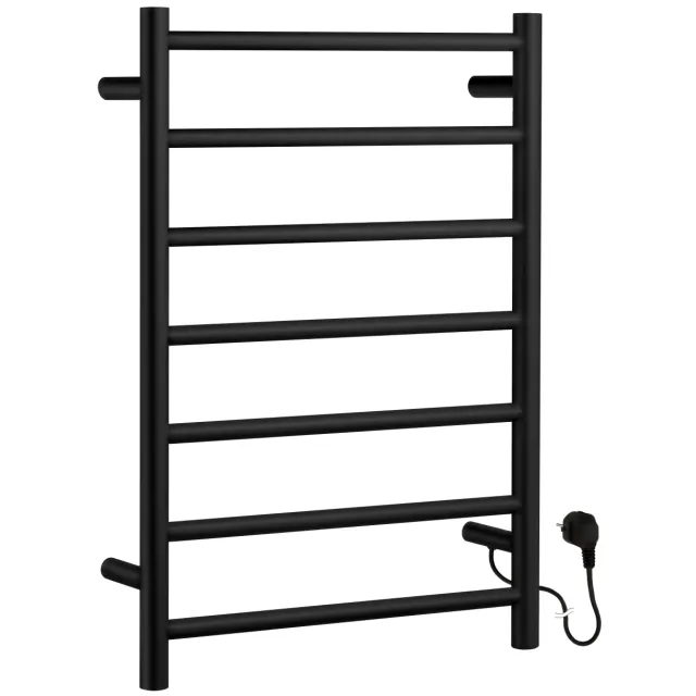 Smedbo Handdoekradiator 50x11.2x68.9 cm Edelstaal Mat Zwart