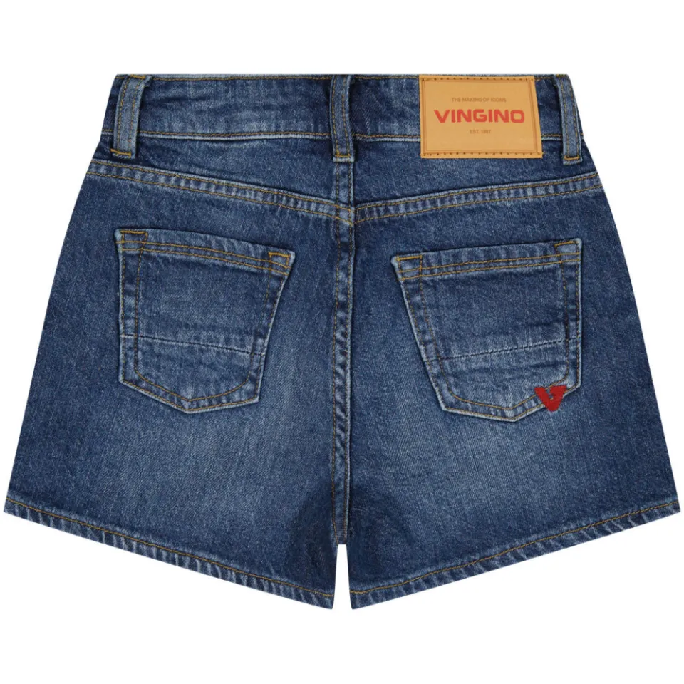 Vingino regular jeansshort medium blue denim, foto 3