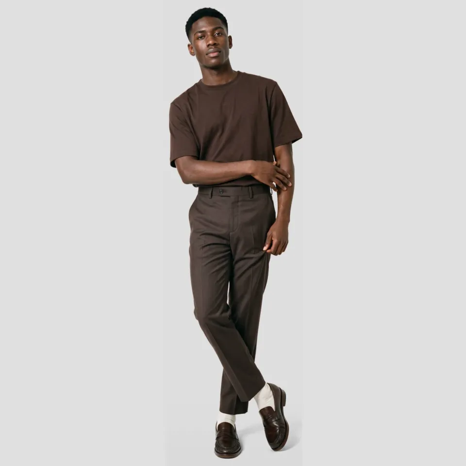 Hugo regular fit T-shirt - donkerbruin, foto 3