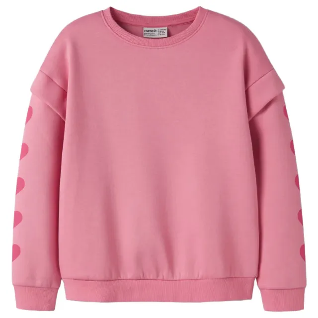 NAME IT KIDS relaxed fit sweater met hartjes - roze, foto 2