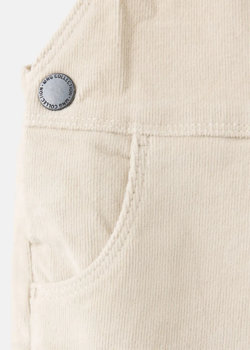 Mango Kids corduroy tuinbroek beige, foto 4