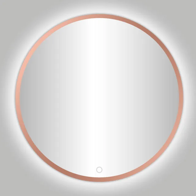 Best Design Badkamerspiegel Best Design Venetie Lyon LED Verlichting 60x60 cm Rond Mat Rose Goud
