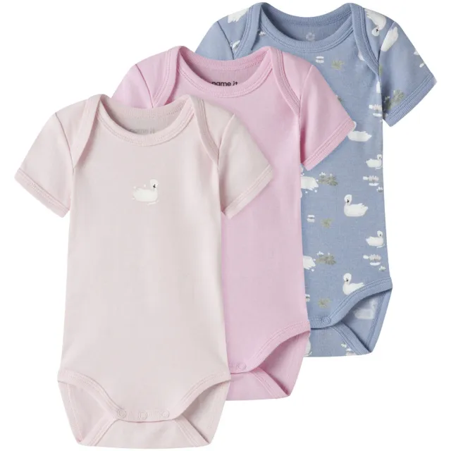 NAME IT BABY romper - lichtroze/roze/blauw (set van 3), foto 2