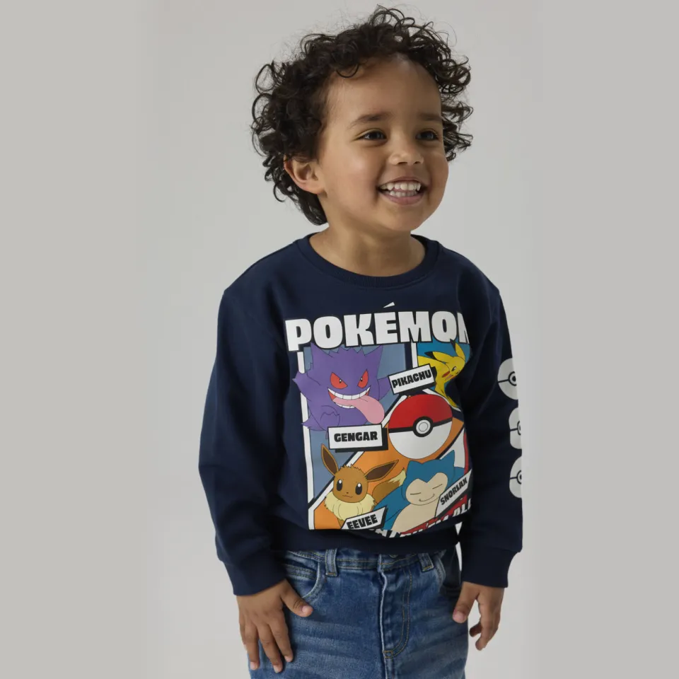 NAME IT MINI Pokemon sweater met print - donkerblauw