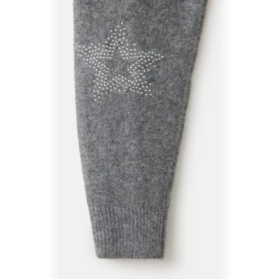 Mango TEEN gebreide trui met studs en wol - grijs, foto 6