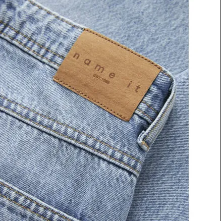 NAME IT KIDS straight leg jeans light blue denim, foto 5