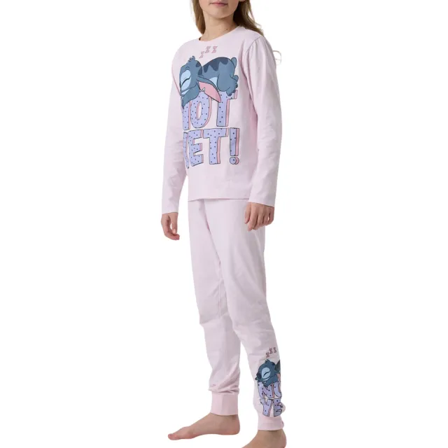 NAME IT Stitch lange pyjamaset roze