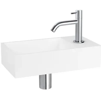 Differnz Fonteinset Mix&match Solid S Gebogen Chroom Wit