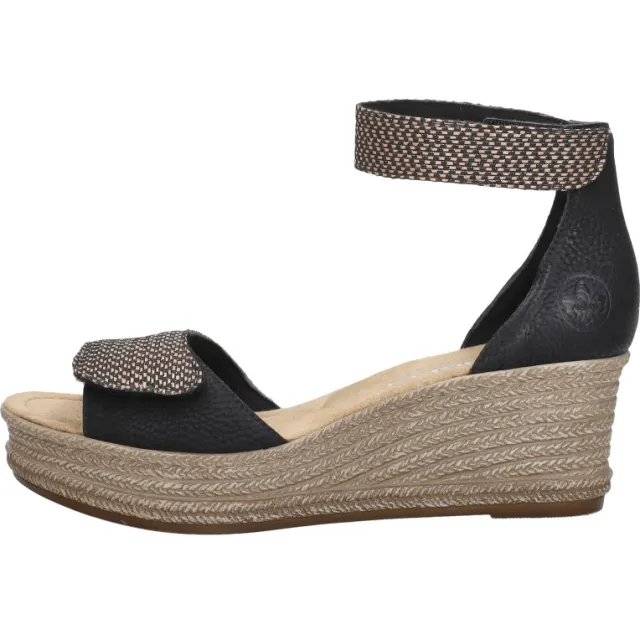 Rieker sandalen met hak zwart, foto 2